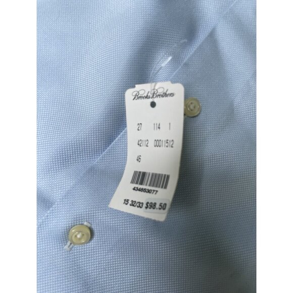 Brooks Brothers 1818 Regent Fit Non Iron Button Down Light Blue Mens 15 2/3 NWT - Picture 5 of 7